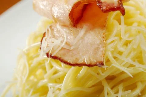 Spaghetti carbonara Foto stock