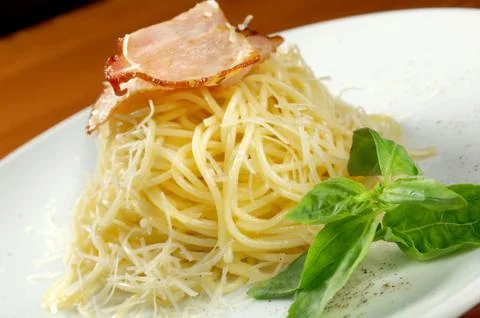 Spaghetti carbonara Stock Photos