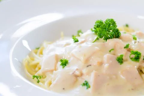 Spaghetti carbonara Stock Photos