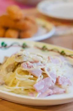 Spaghetti Carbonara Stock Photos