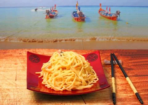 Spaghetti  carbonara Stock Photos