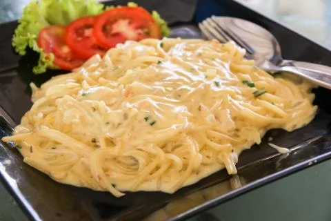 Spaghetti Carbonara Stock Photos
