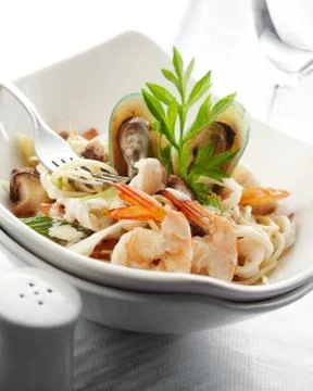 Spaghetti carbornara Stock Photos