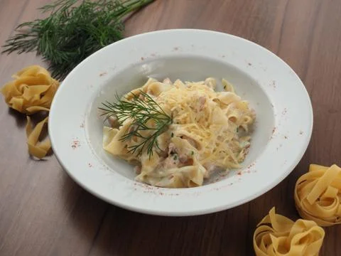 Spaghetti with cheese Stock Photos