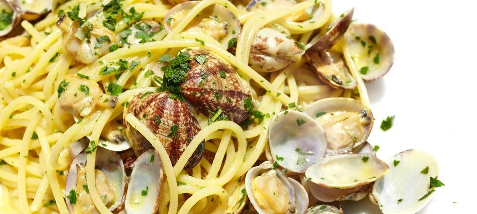 Spaghetti With Clams 库存照片