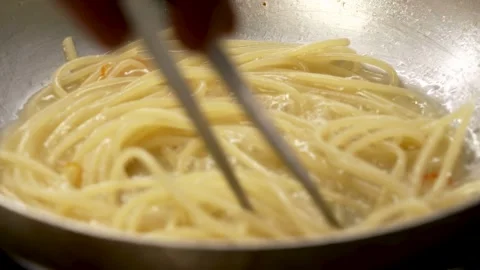 Spaghetti cooked in slow motion Stock Footage 341231530