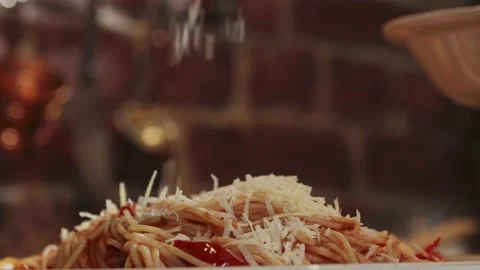 Spaghetti with dairy cheese, Stock Footage 143612028