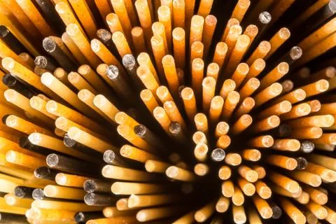 Spaghetti ends up close Stock Photos