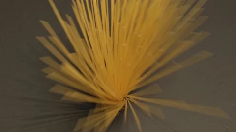 The spaghetti falls on the table. Stock Footage 137590381