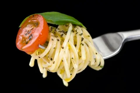 Spaghetti on Fork Stock Photos