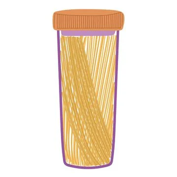 Spaghetti in a glass container Stock Illustration