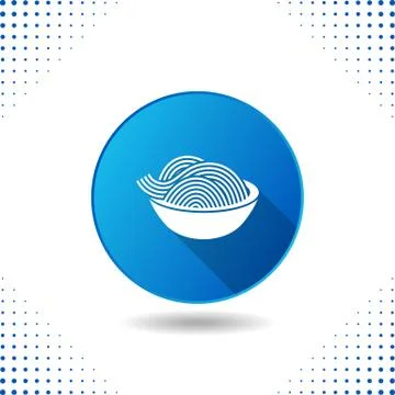 Spaghetti icon on blue button イラスト素材
