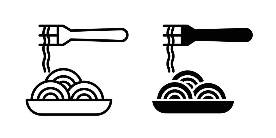 Spaghetti icon bundle for website design projects Stock Illustration