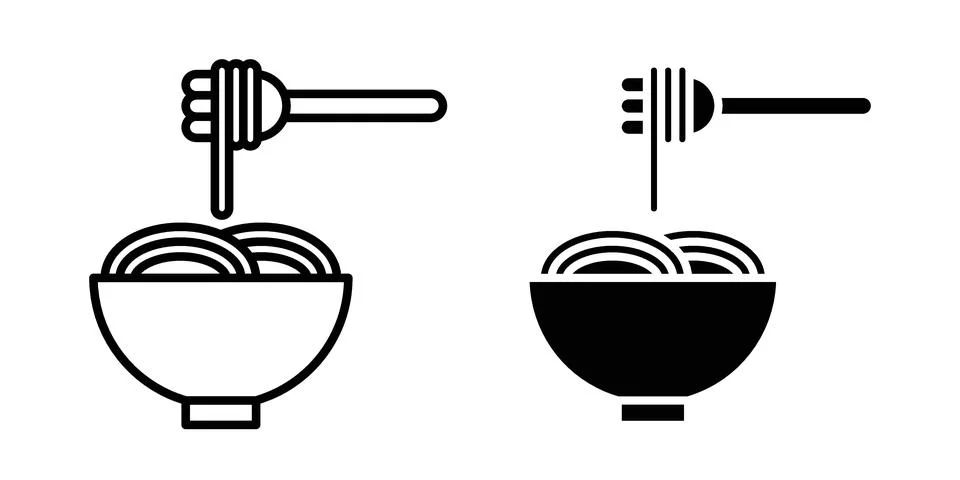 Spaghetti icon bundle for website design projects Stock Illustration