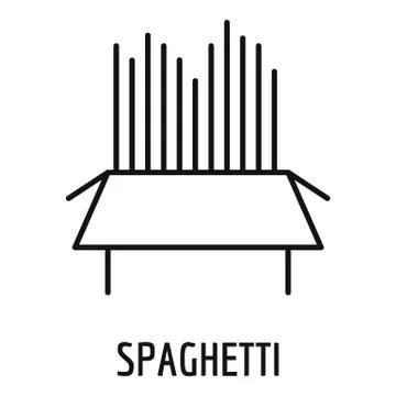 Spaghetti icon, outline style Stock Illustration