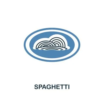 Spaghetti icon. Two colors design style from meal icons collection. Simple Stock Illustration