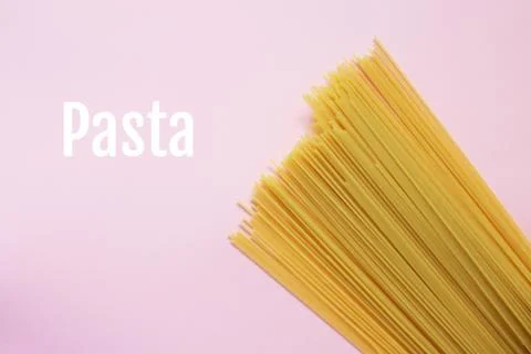 Spaghetti isolated on pink background Stock Photos
