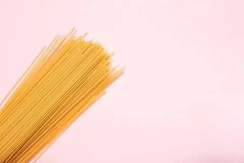 Spaghetti isolated on pink background Stock Photos