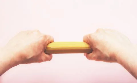 Spaghetti isolated on pink background Foto stock