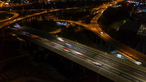 Spaghetti Junction Hyperlapse Aerial Birmingham, UK. Stock Footage