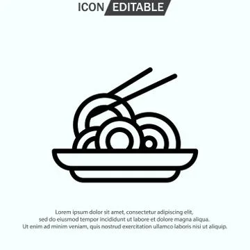 SPAGHETTI line icon, outline vector logo illustration Stock Illustration