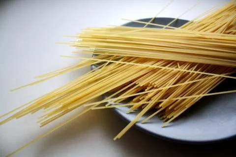 Spaghetti lines on a plate Stock Photos