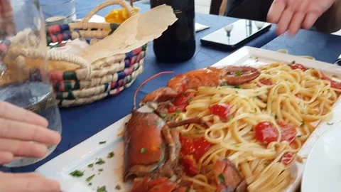 Spaghetti lobster Stock Footage 161734363