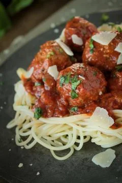 Spaghetti mealballs Foto stock