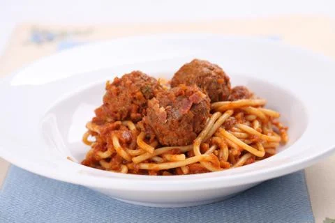 Spaghetti meatballs Stock Photos