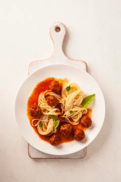 Spaghetti with meatballs Stock Photos