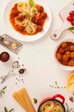 Spaghetti with meatballs Stock Photos