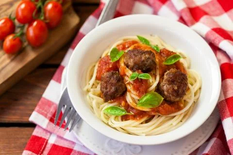  Spaghetti with Meatballs Stock Photos