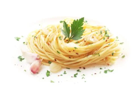 Spaghetti Olio e Aglio Stock Photos