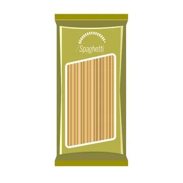 Spaghetti or pasta package mockup, isolated on white background. Flat and solid Stockillustratie