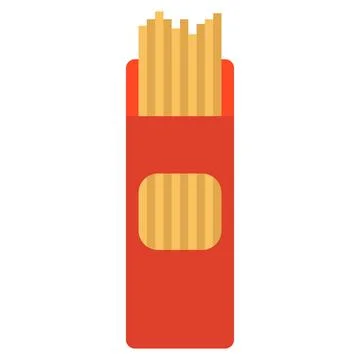 Spaghetti package flat clipart vector illustration Stock Illustration