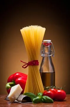 Spaghetti pasta bundle Stock Photos