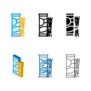 Spaghetti pasta color icon vector forms Stock Illustration