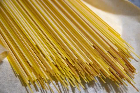 Spaghetti pasta of different types in close-up. The texture of spaghetti pasta Stock Photos