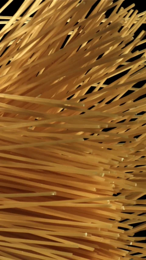 Spaghetti pasta flies up and falls down. Filmed on a high-speed camera at 1000 Stock Footage 335360700