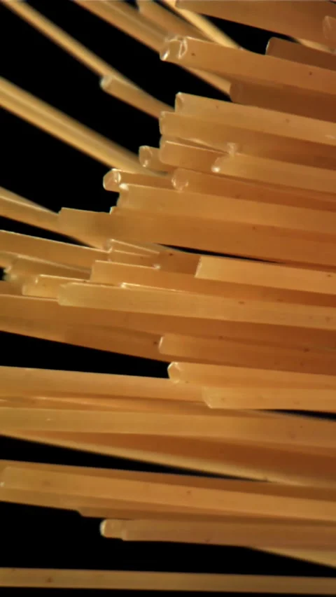 Spaghetti pasta flies up and falls down. Filmed on a high-speed camera at 1000 Stock Footage 335361223