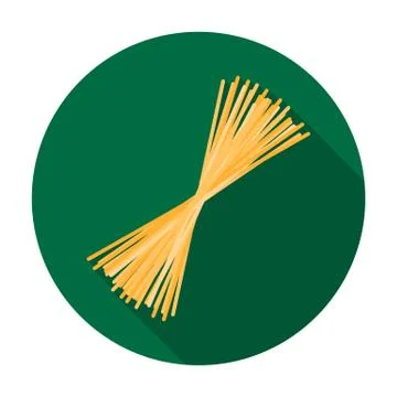 Spaghetti pasta icon in flat style isolated on white background. Types of pasta Illustrazione stock