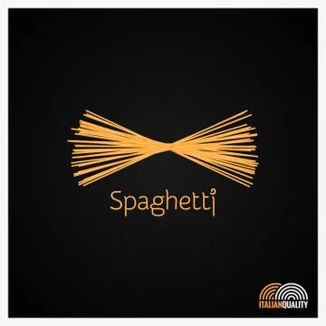 Spaghetti pasta logo design background Stock Illustration
