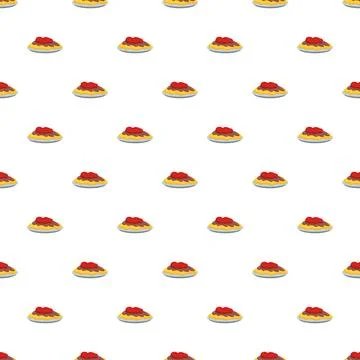 Spaghetti pasta pattern with tomato sauce illustration イラスト素材