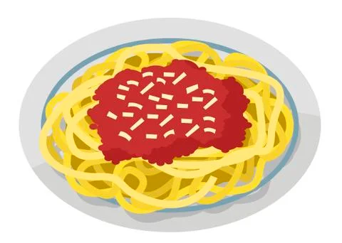Spaghetti pasta plate Stock Illustration