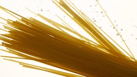 Spaghetti Pasta Pouring Falling in Water Closeup Slow motion food Stock Footage 104063520