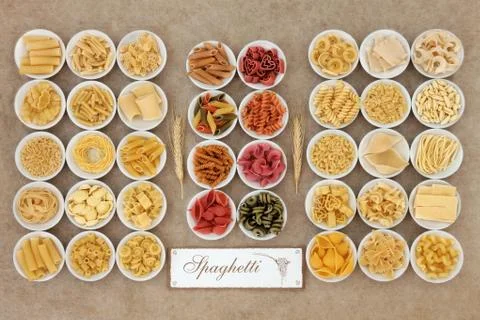 Spaghetti Pasta Selection Stock Photos