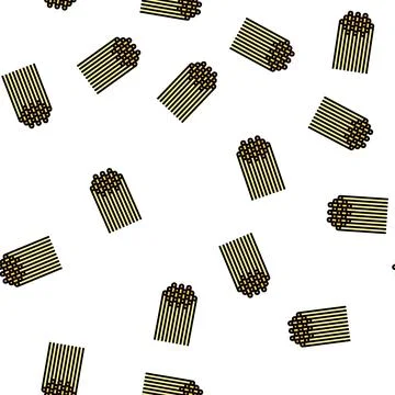 Spaghetti pasta vector seamless pattern Stock Illustration