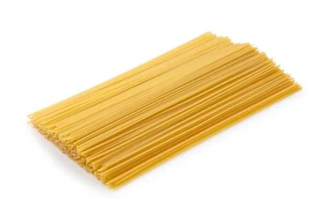 Spaghetti placed on a white background Stock Photos