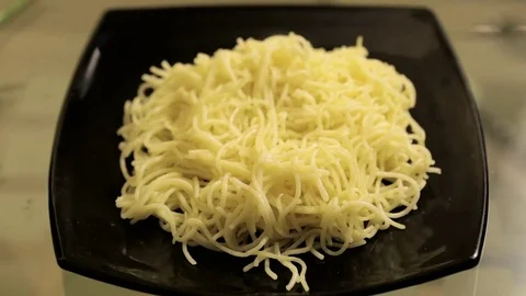 Spaghetti on plate Video stock 77364785