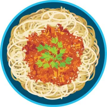 Spaghetti in a plate 스톡 일러스트